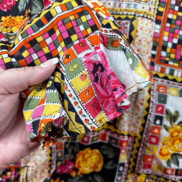 Gitano Women Top Vintage Y2K 90s Button Up Semi-Sheer Ruffle Patchwork 20W J112 - Picture 5 of 10